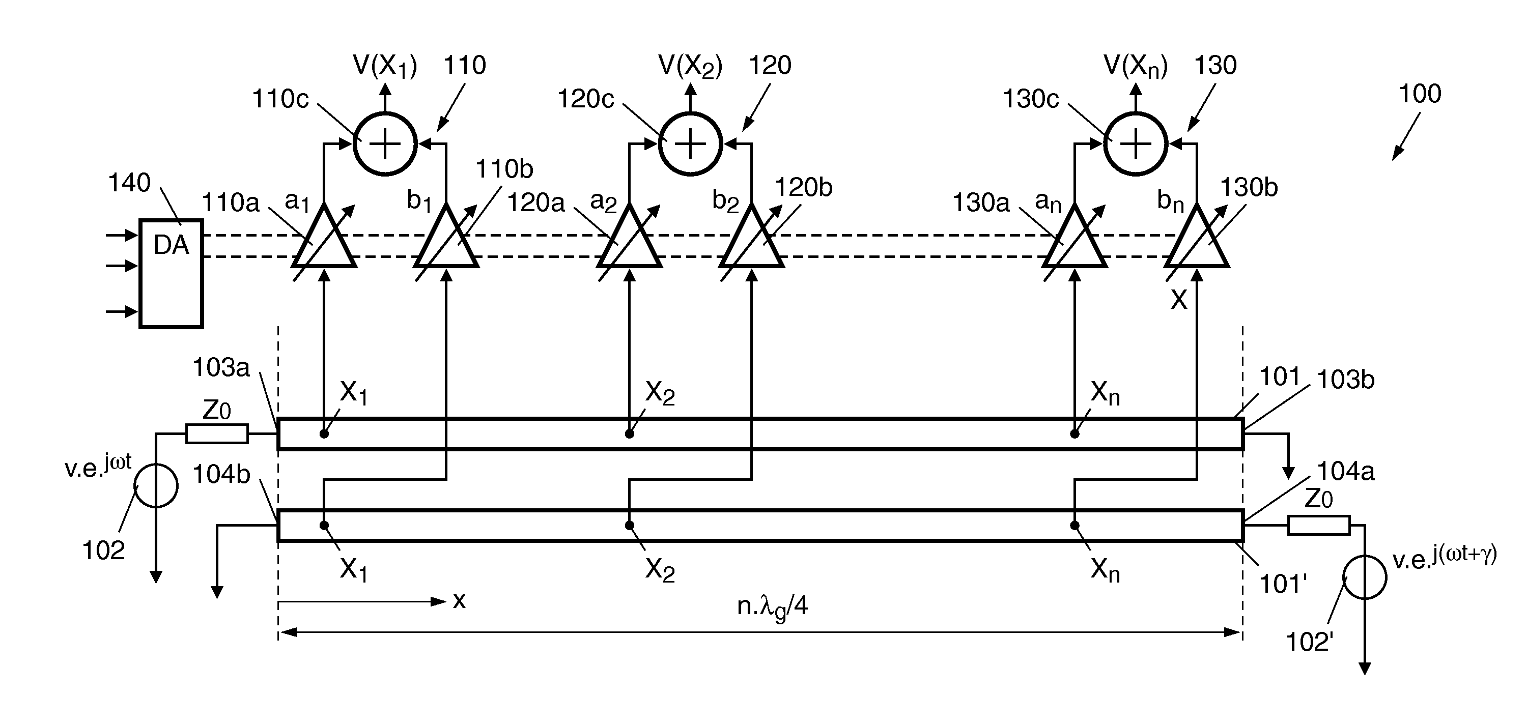 Apparatus for feeding antenna elements and method therefor