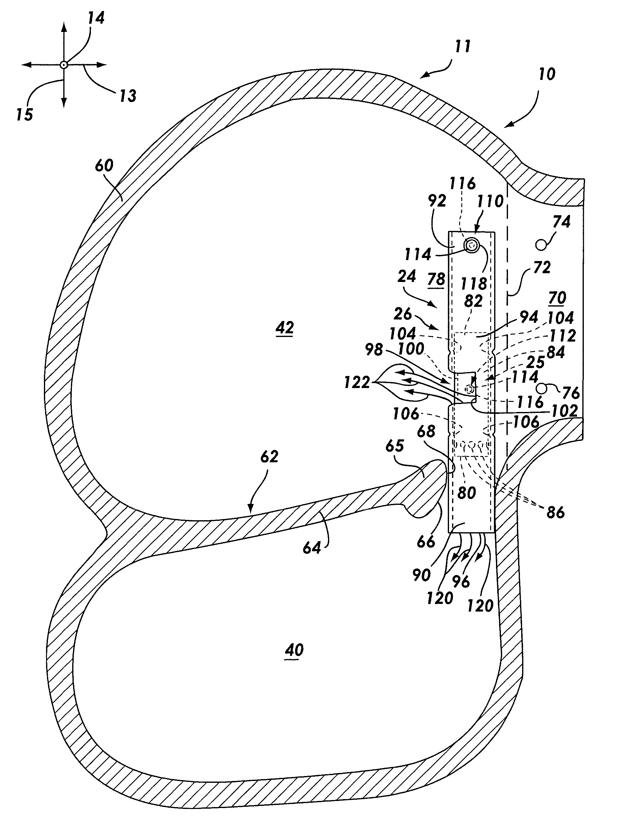 Dual chamber side airbag apparatus and method