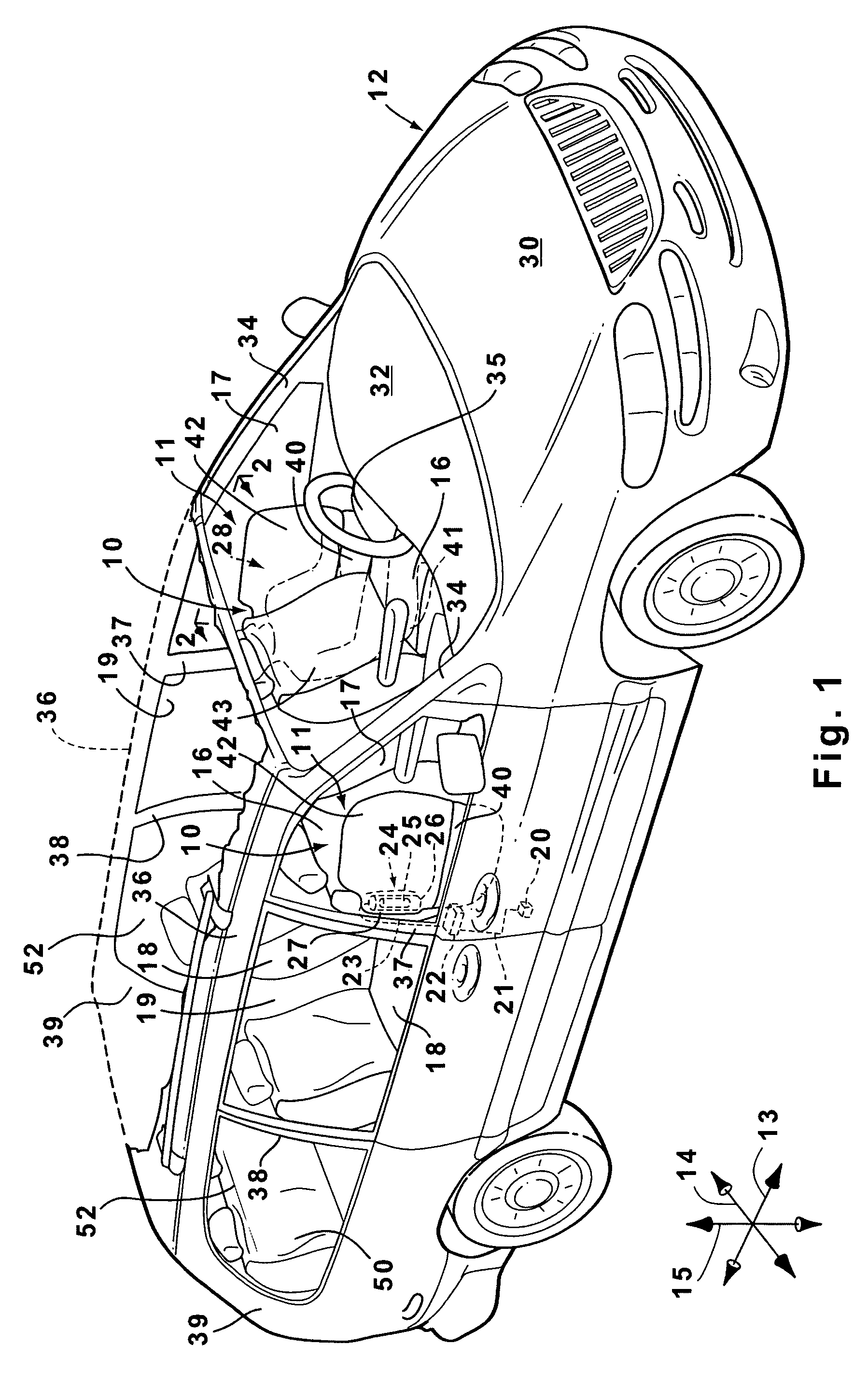 Dual chamber side airbag apparatus and method