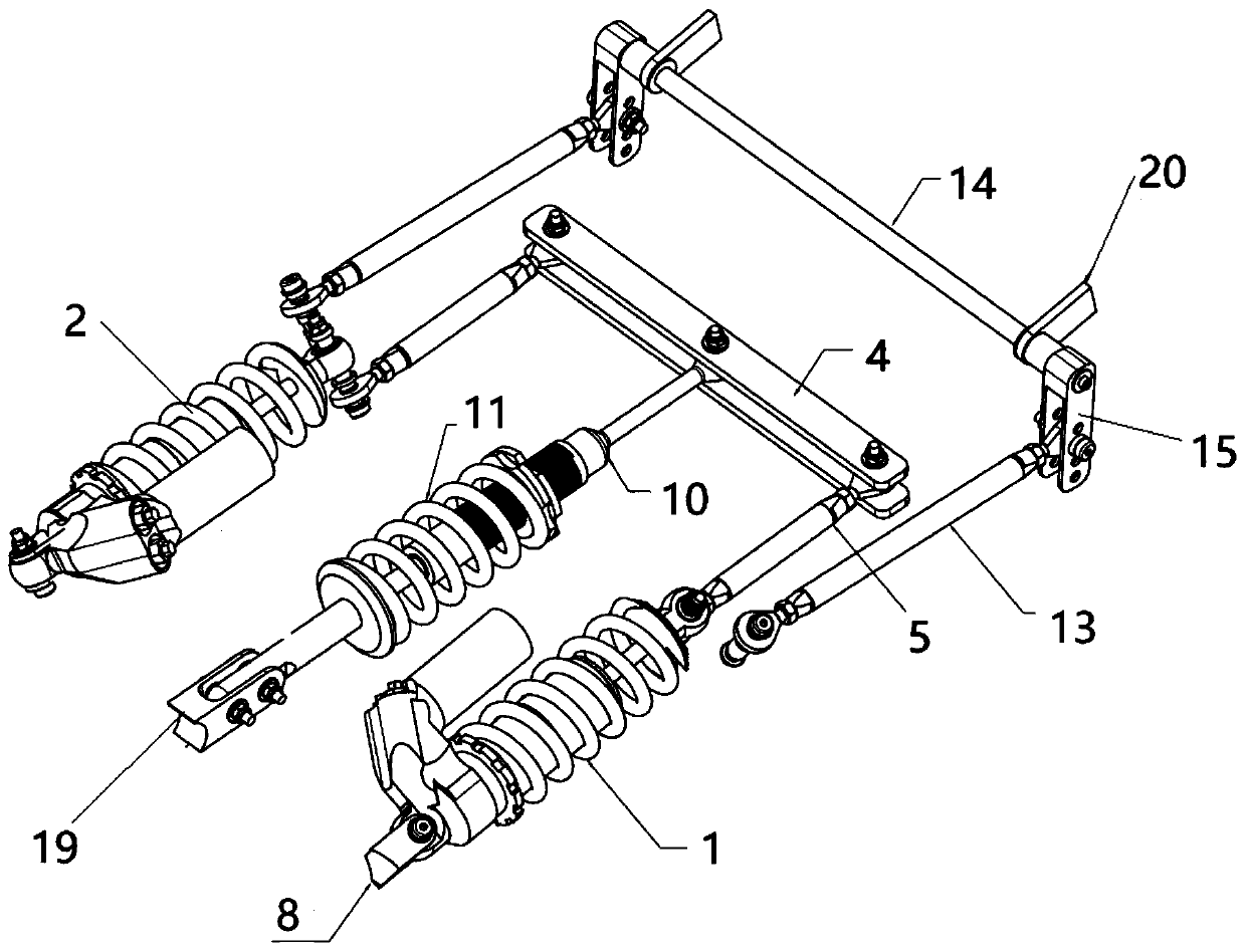 Shock absorber suspension of formula racing car and formula racing car