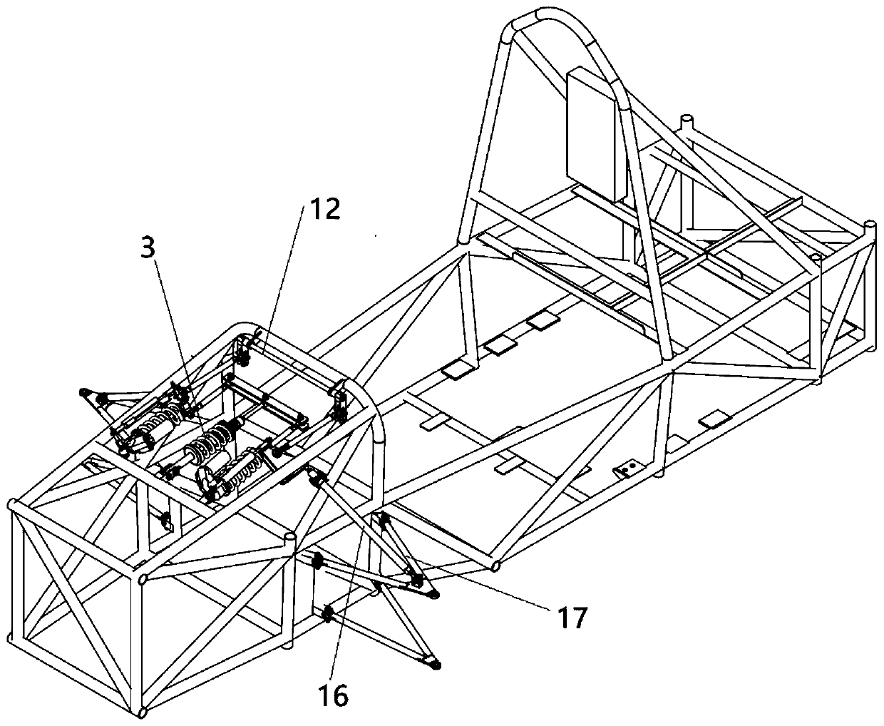 Shock absorber suspension of formula racing car and formula racing car