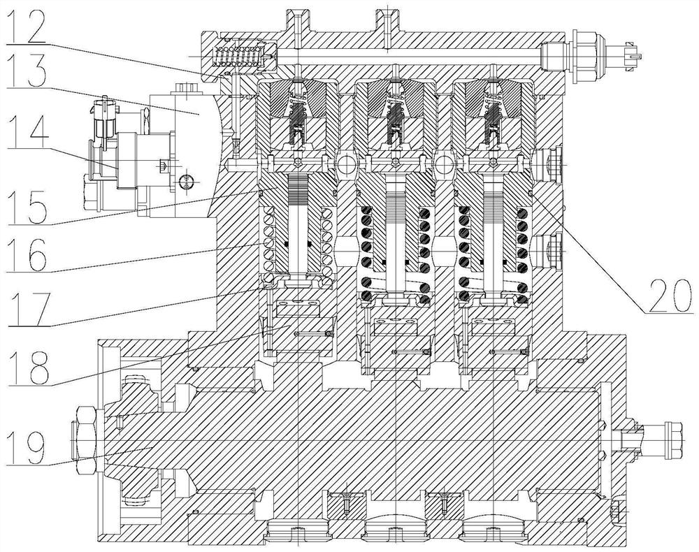 High-pressure oil supply pump oil pumping system assembly of large-flow electric control common rail system