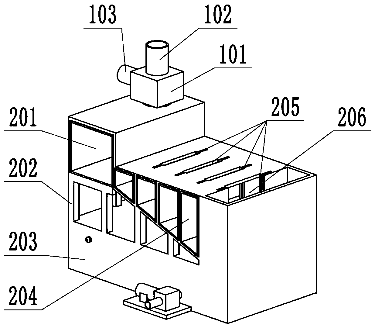 A household sewage treatment and reuse device