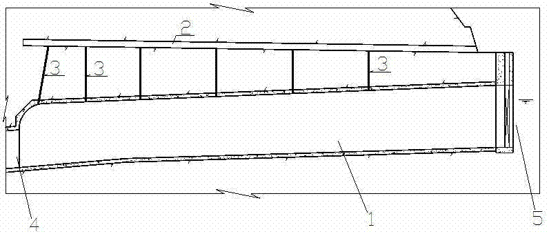 Tailrace tunnel with variable crest elevation