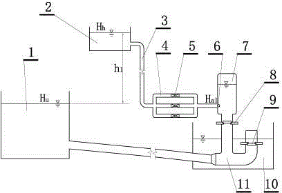 Experimental method and experimental platform for adjustable high-lift water hydraulic ram pump