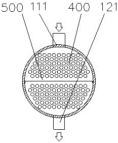 High-efficiency shell-and-tube heat exchanger and manufacturing method thereof