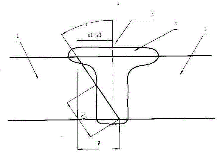 Compensating welding method of rake angle welding line of electron beam welding thin plate