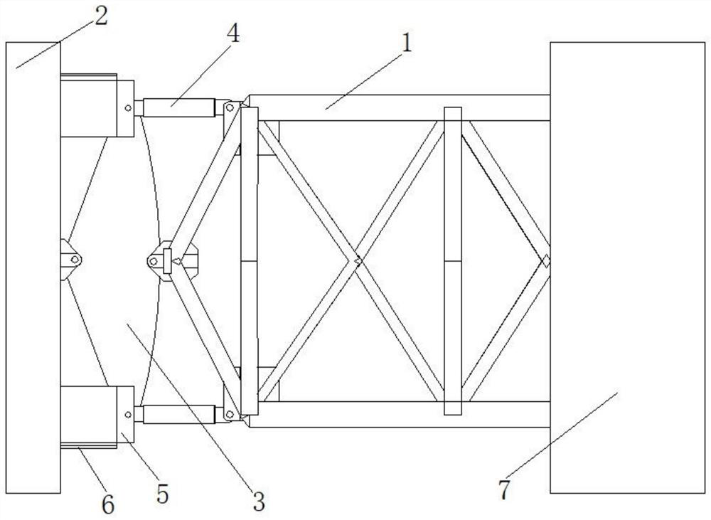 Seesaw type amplification type energy dissipation extending arm capable of preventing out-of-plane instability