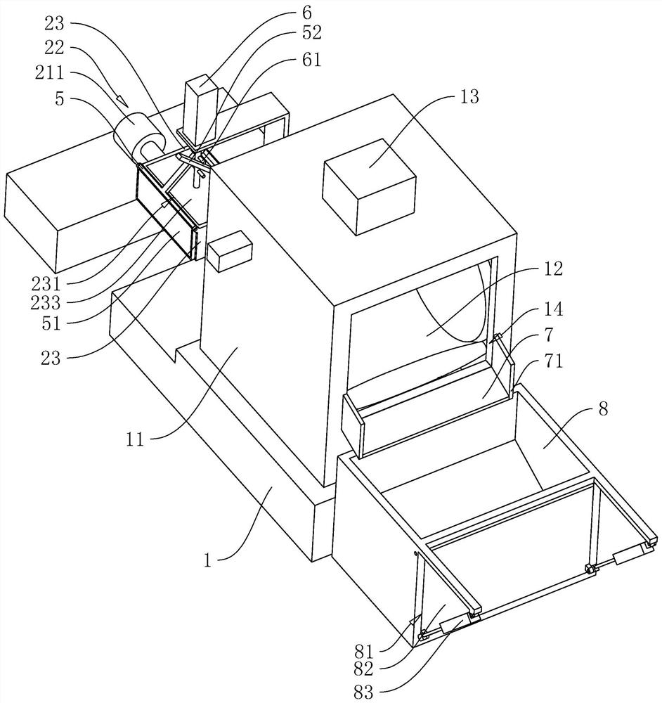 A crawler shot blasting machine