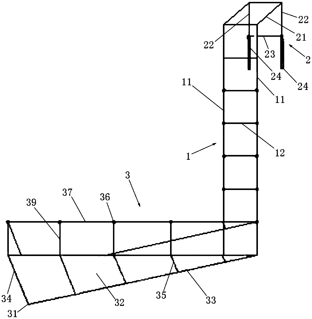 High-altitudeworking and operation platform support for hanging on steel beam and hanging method of high-altitude working and operation platform support