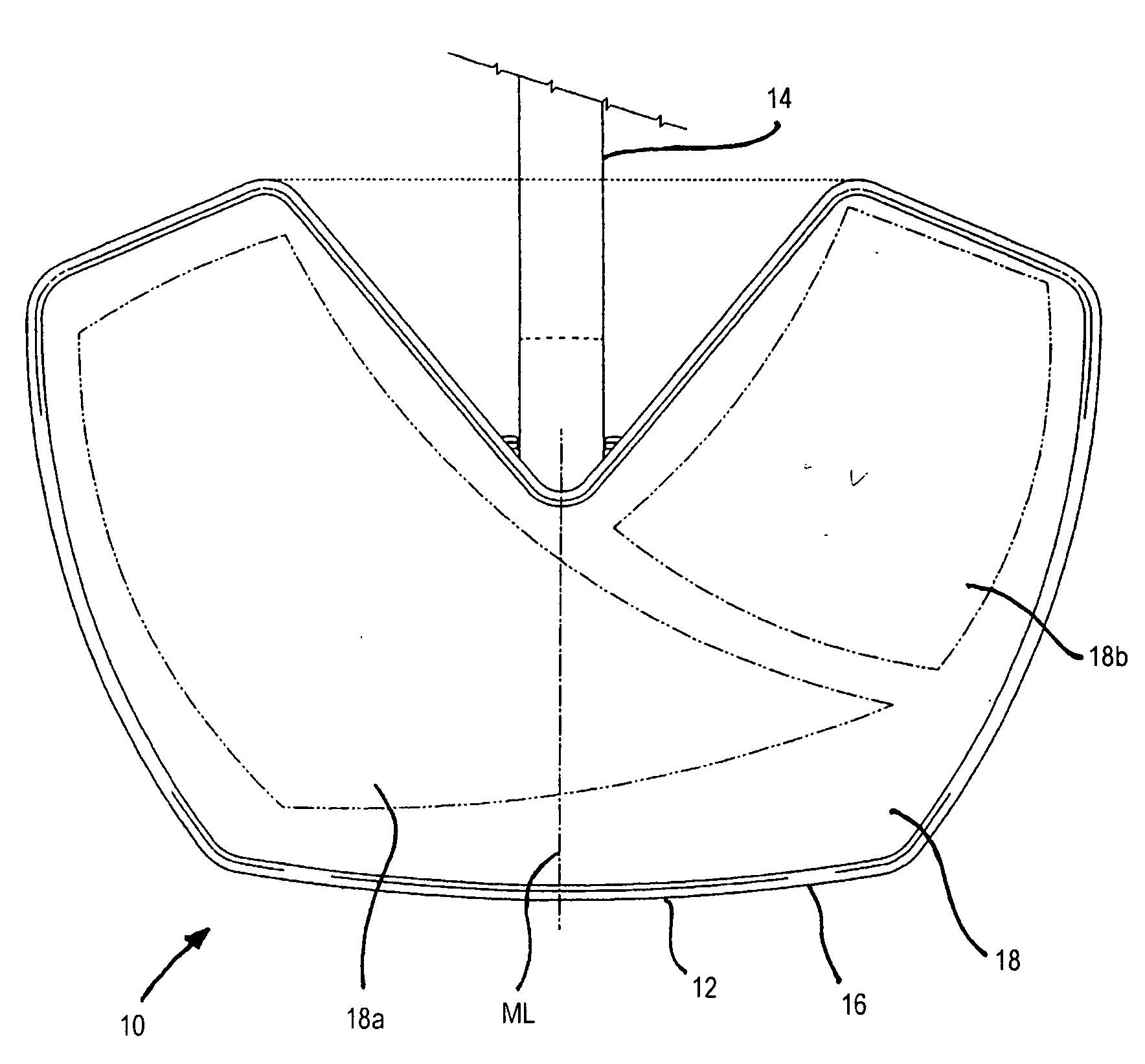 Combined roof and front mirror description