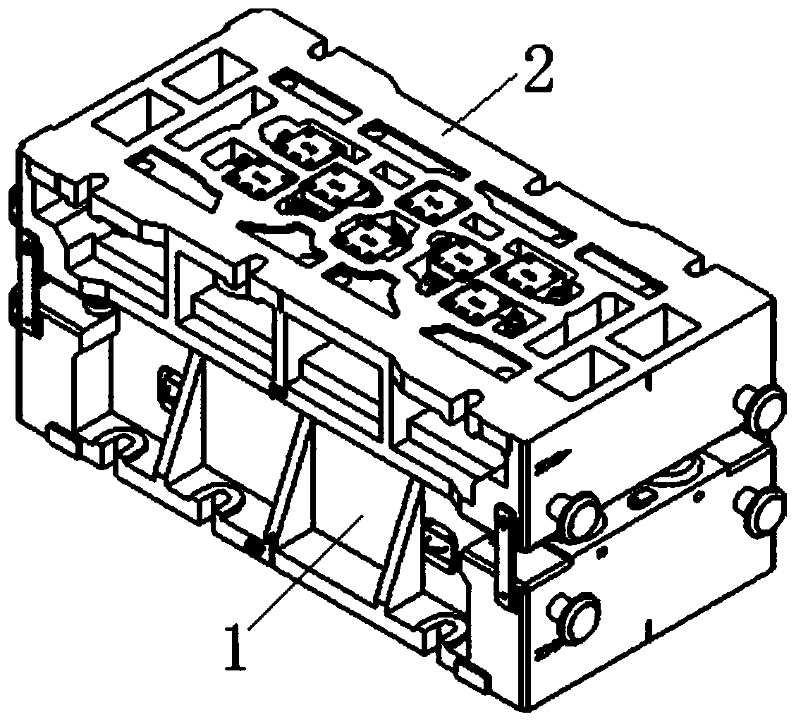 Stiffening beam-rear transverse beam trimming punching and forming combination structure