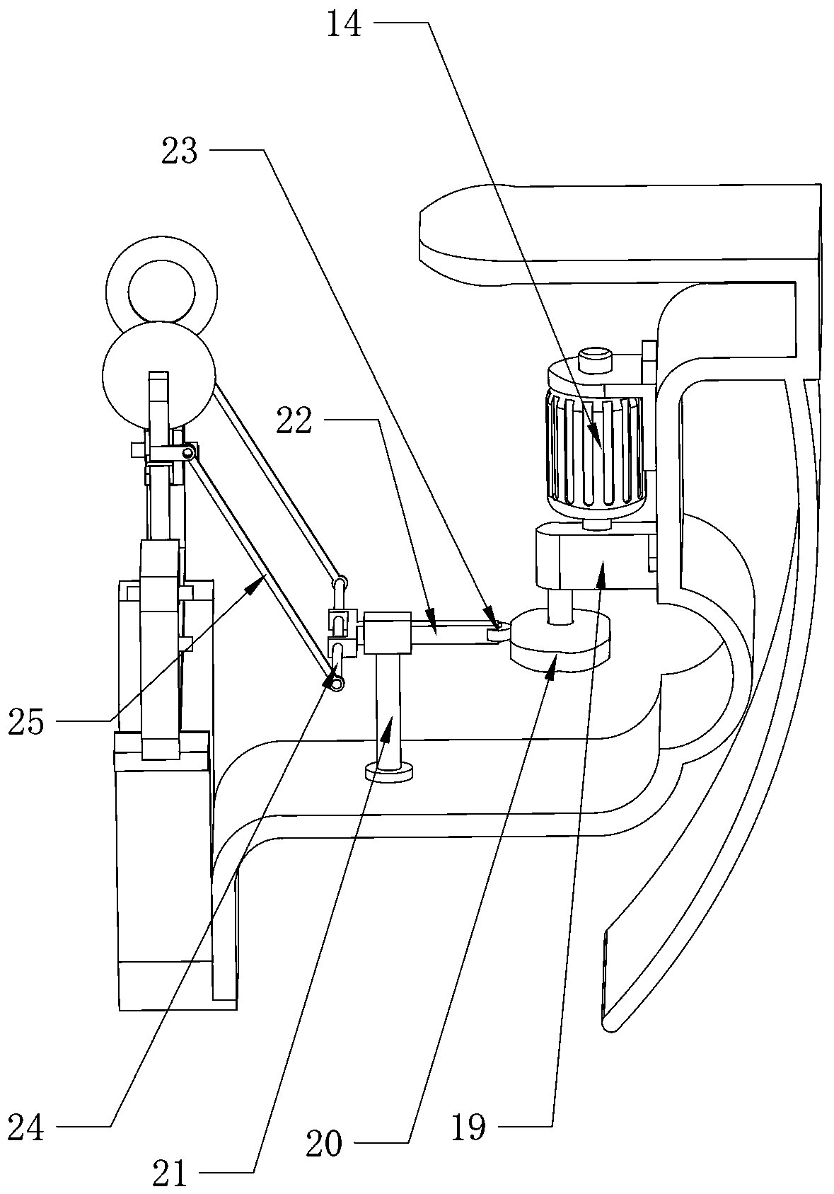 Driving type sago palm tree starch scraping device