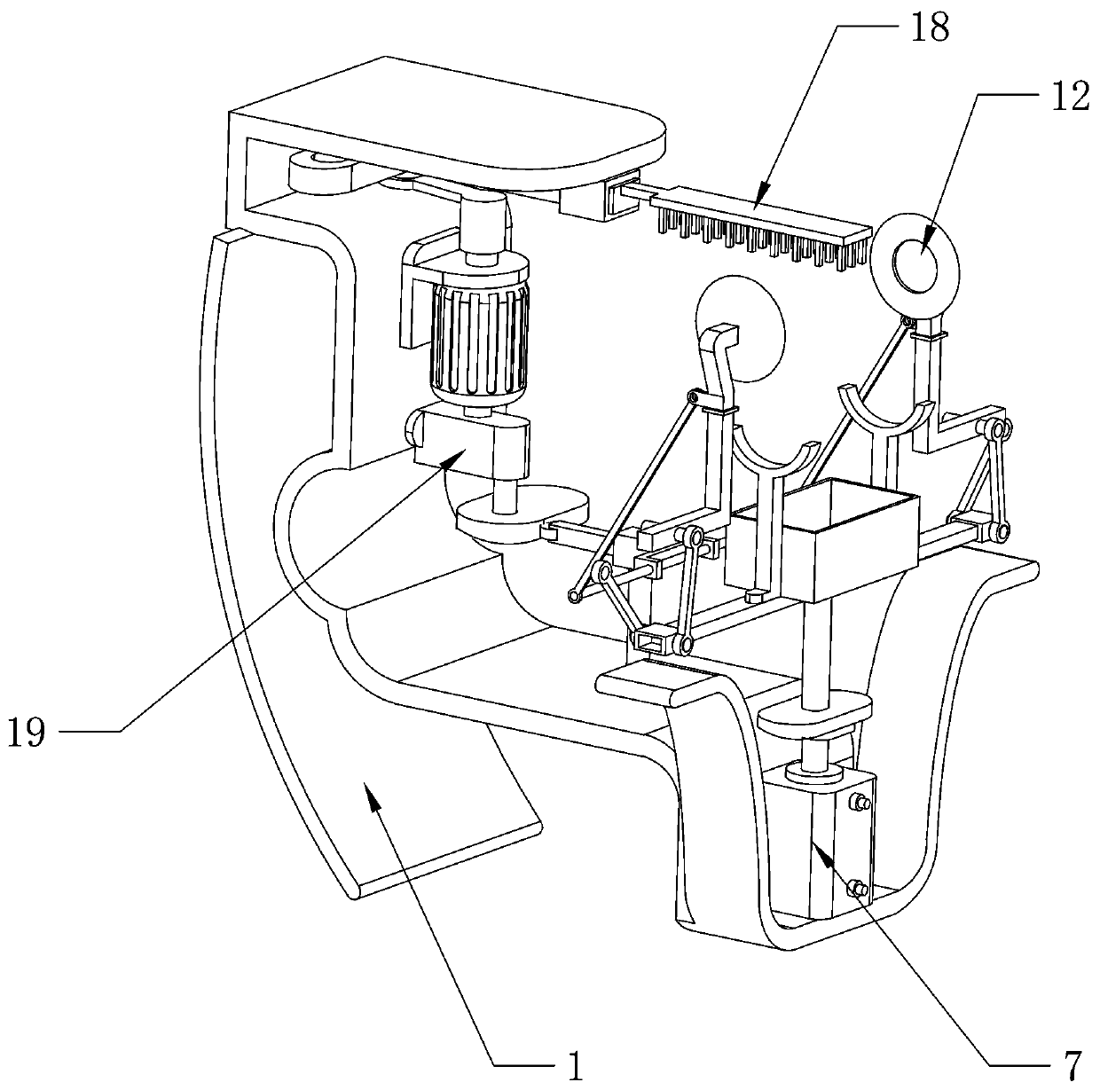 Driving type sago palm tree starch scraping device