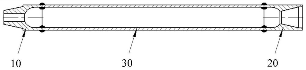 Automatic welding method and device for end of round drill rod