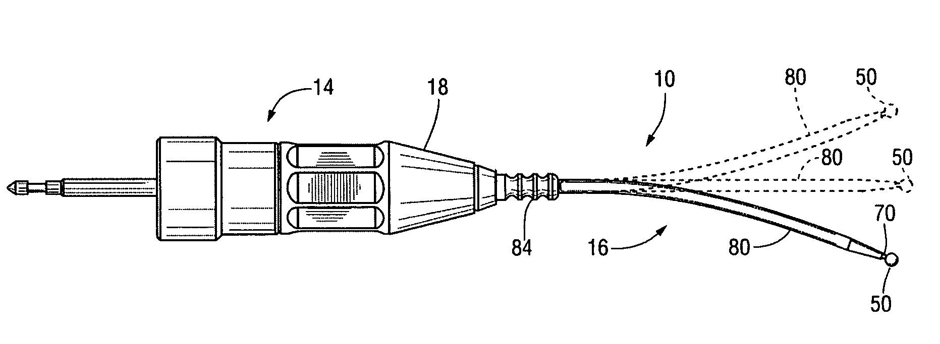 Surgical drill with curved burr attachment and method