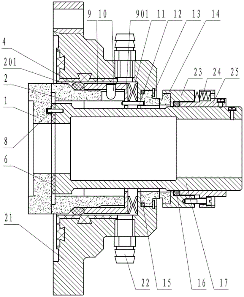 Cartridge mechanical seal device for corrosion-resistant pump