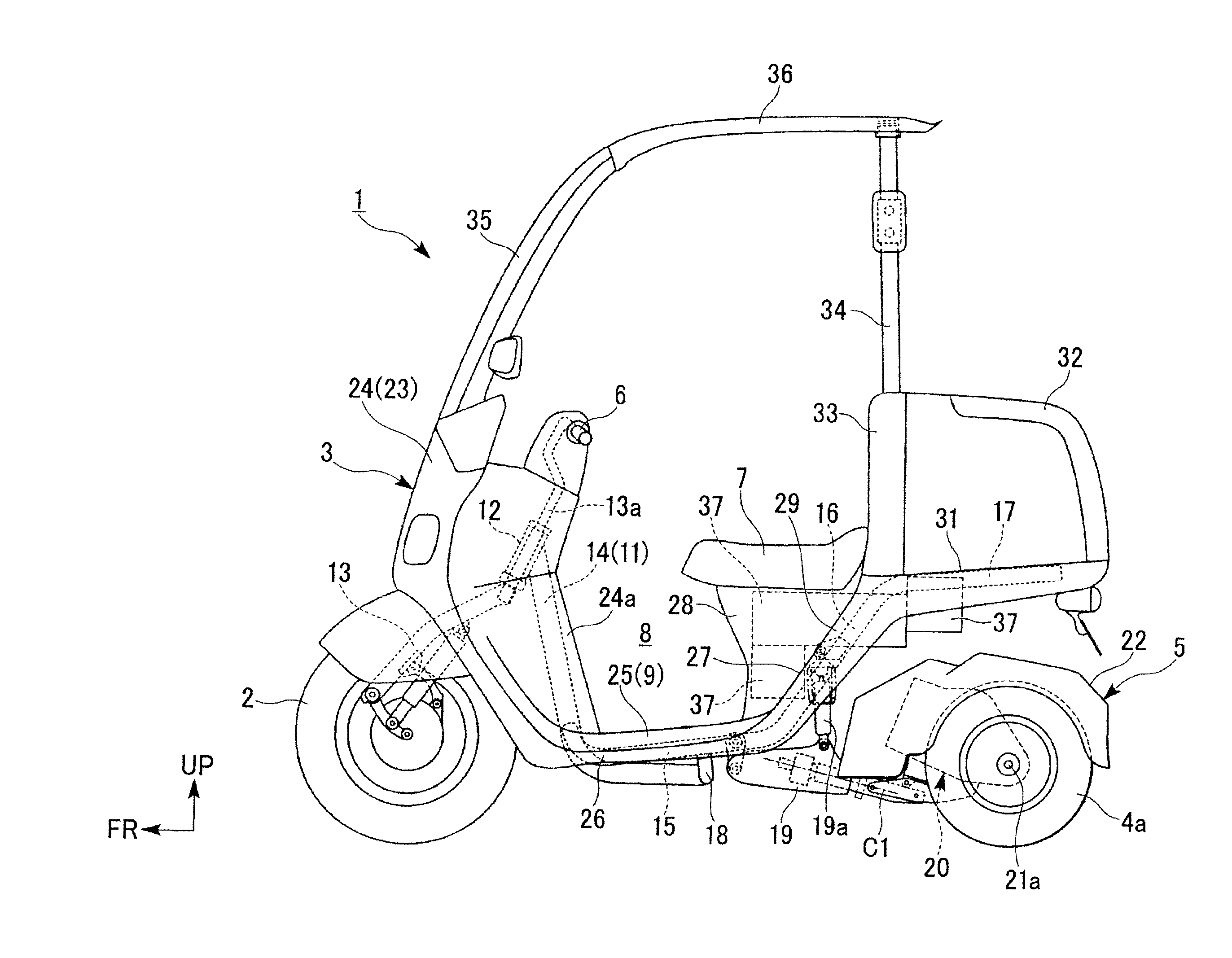 Electric three-wheel vehicle