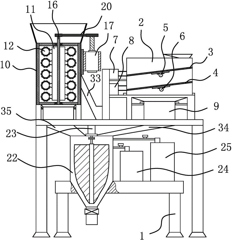 Preparing method for manganese zinc ferrite material and processing device of manganese zinc ferrite material