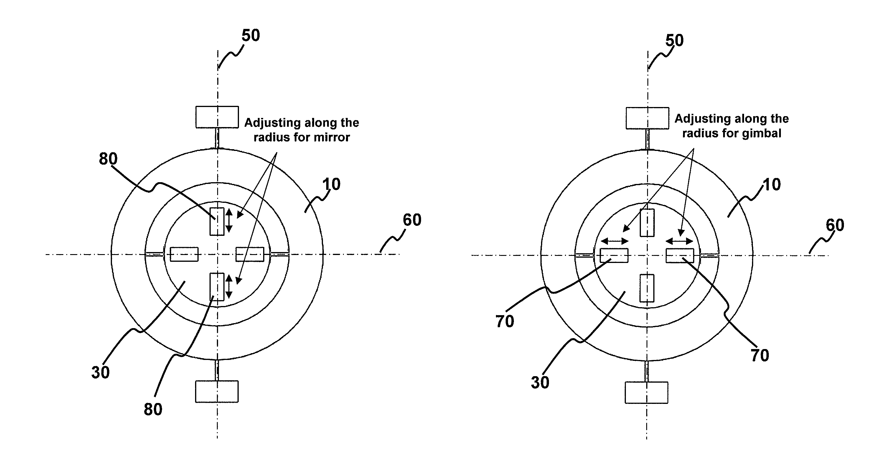 Biaxial scanning mirror having resonant frequency adjustment