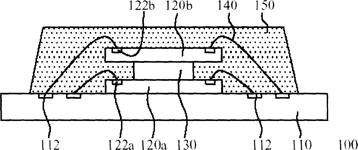 Stacking chip encapsulation structure with multi-section bus bar in lead rack