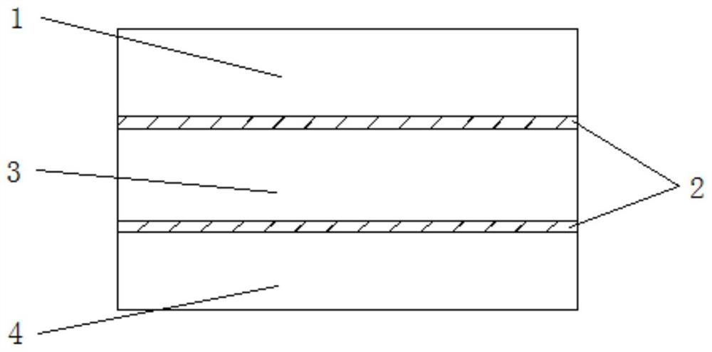 Interpenetrating network structure layer and in-situ preparation method and application thereof