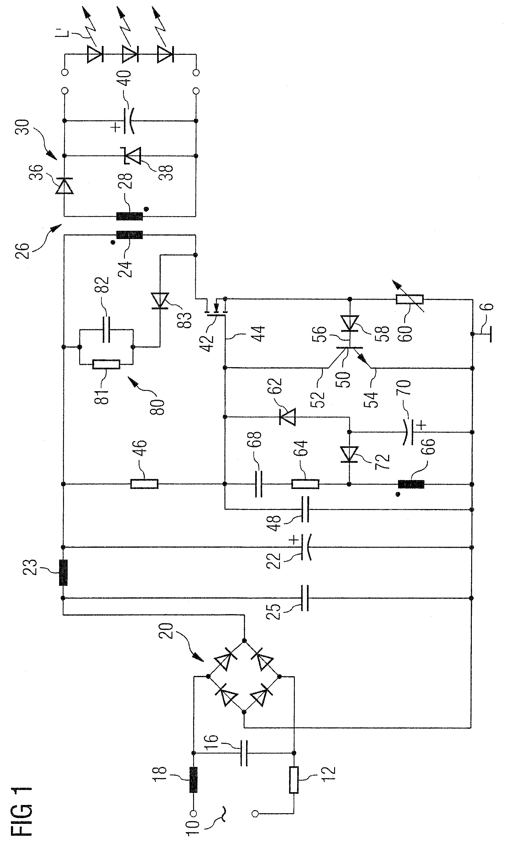 Driver arrangement for LED lamps