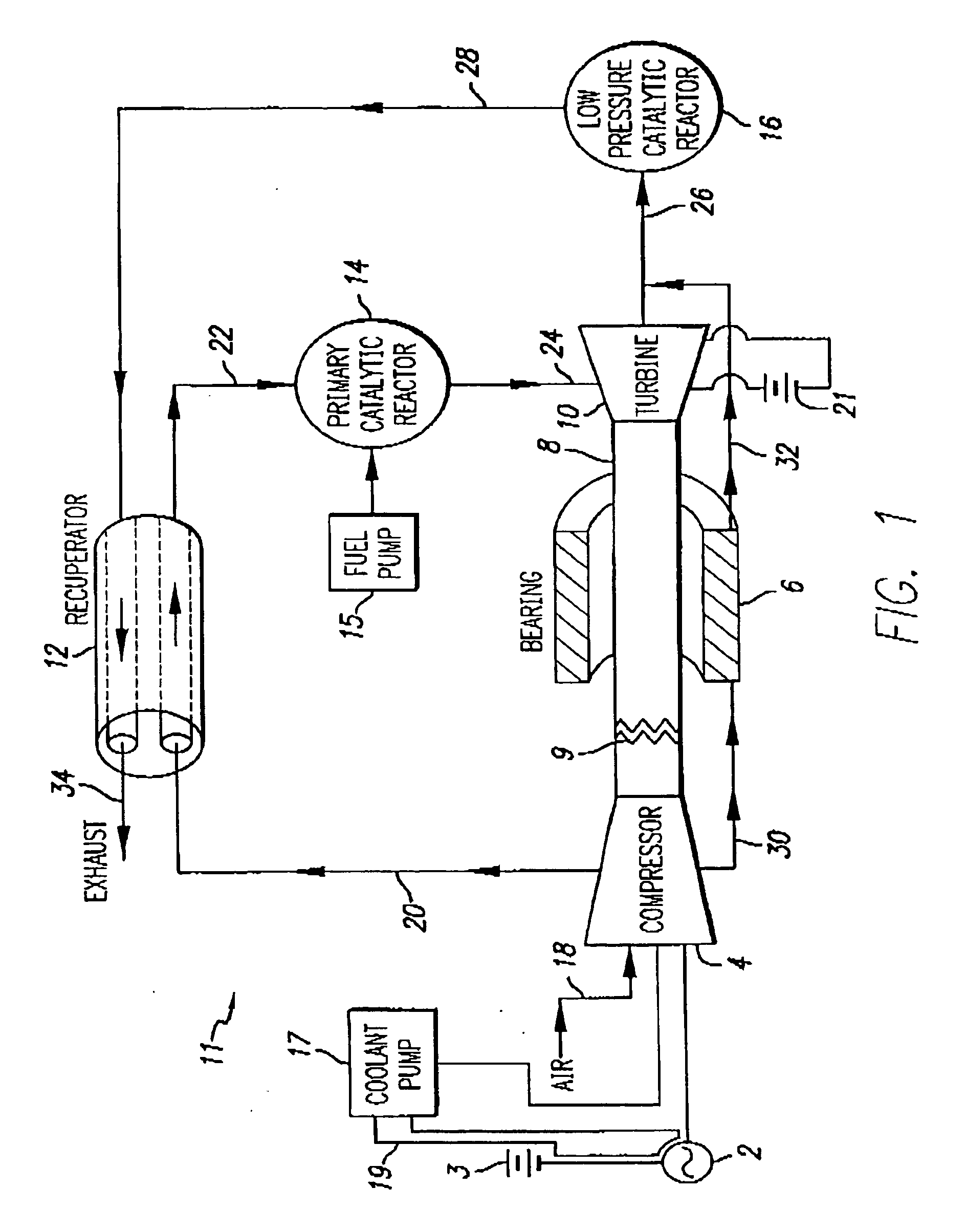 Integrated turbine power generation system with catalytic reactor