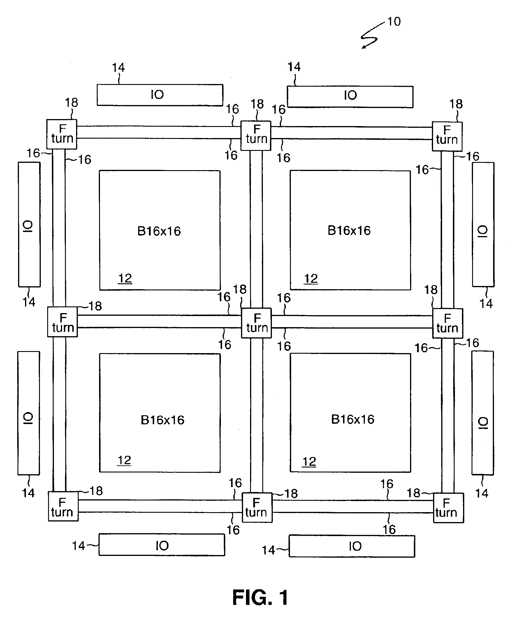 Turn architecture for routing resources in a field programmable gate array