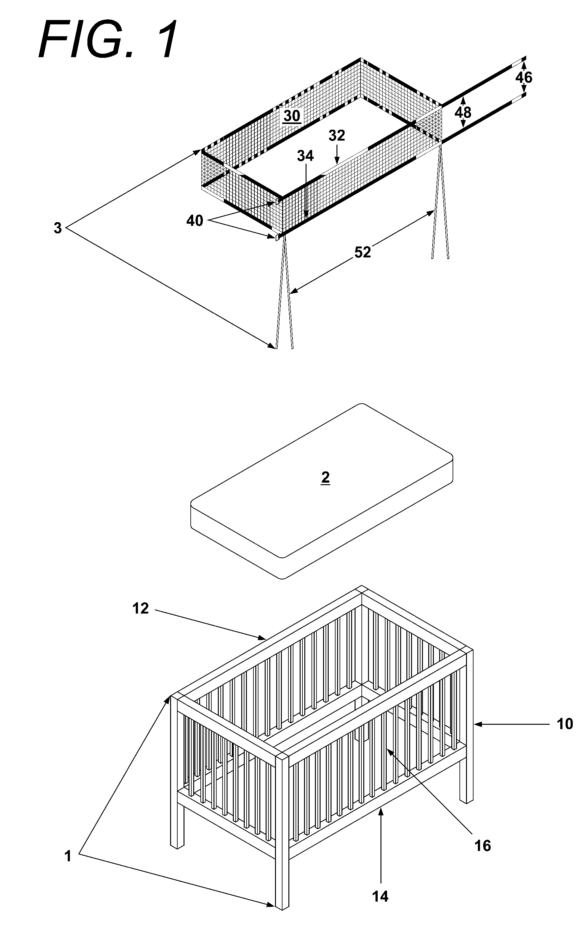 Mesh crib bumper and enclosure