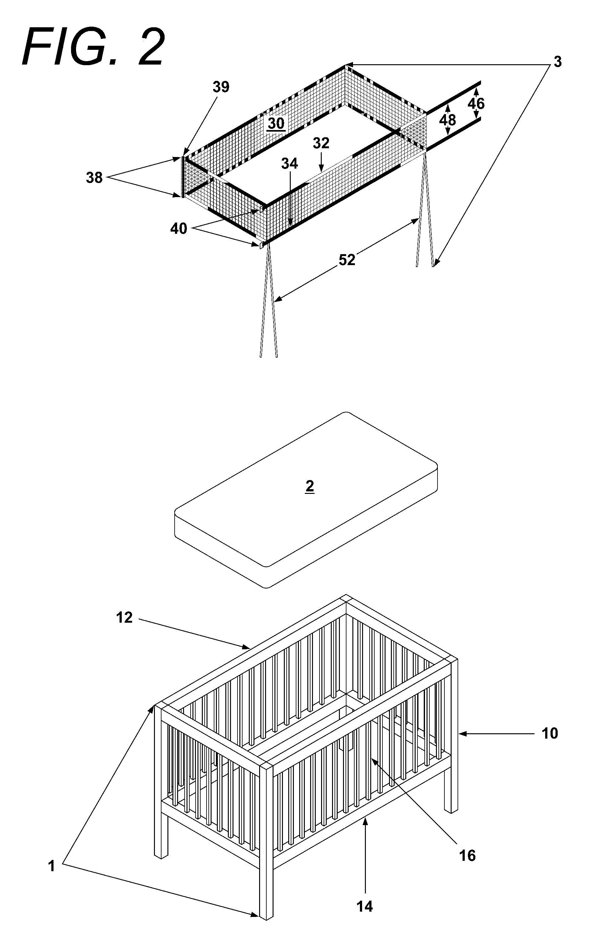 Mesh crib bumper and enclosure