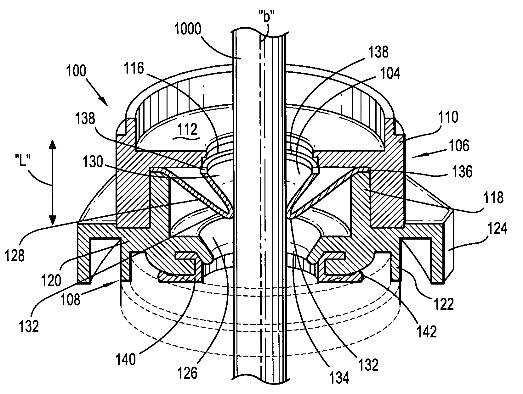 Introducer assembly with suspended seal