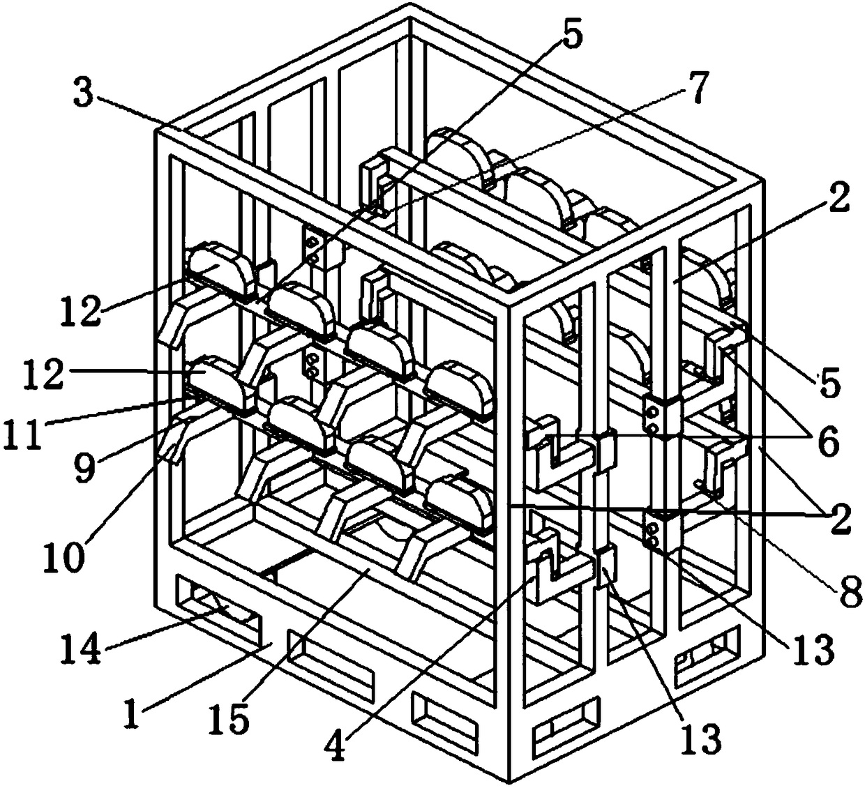 Automobile bumper storage device and storage method