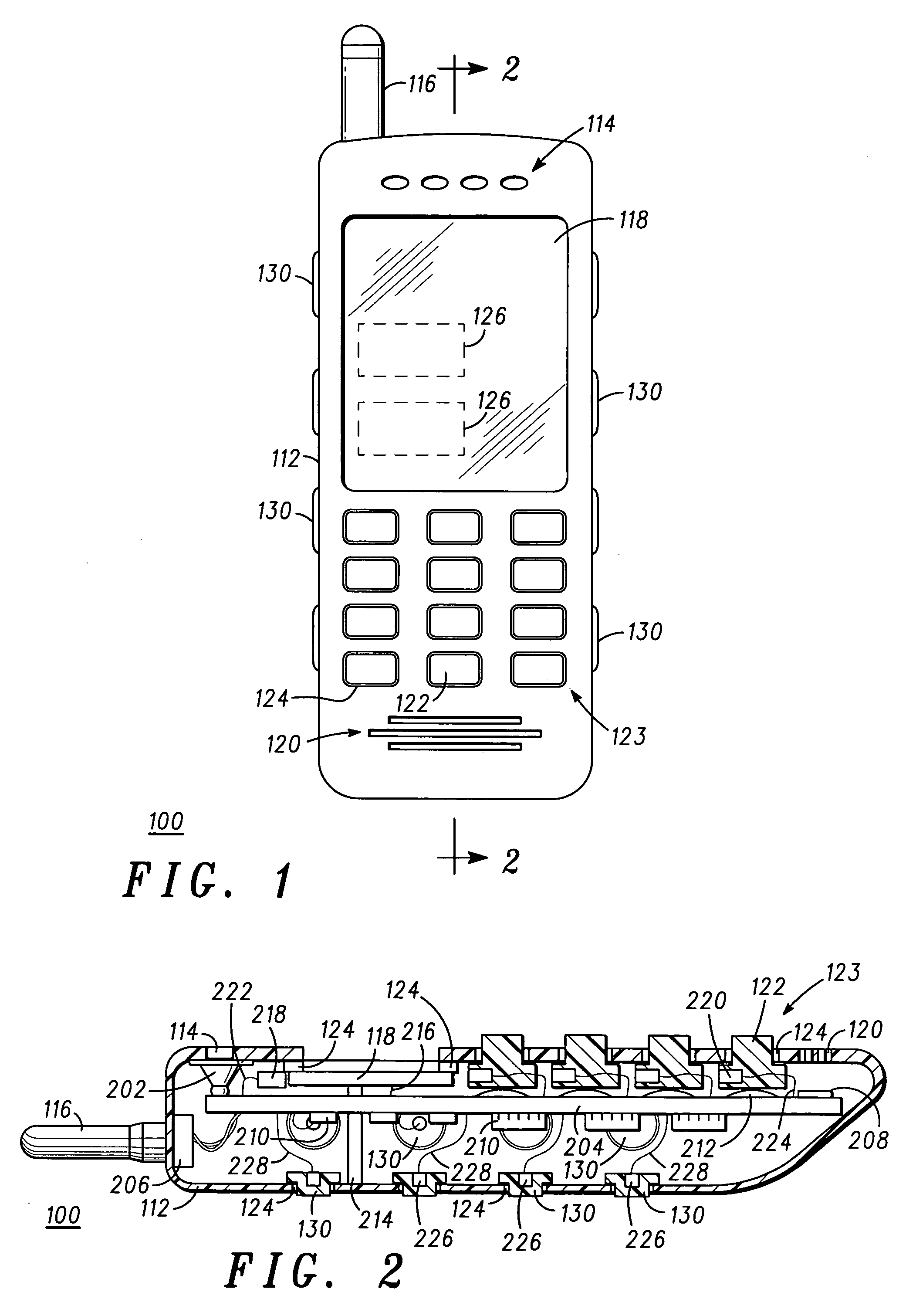 Handheld device having multiple localized force feedback