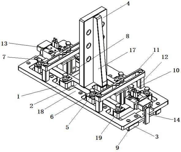 Jig cover plate disassembling and assembling mechanism of chip assembling feeding and discharging machine