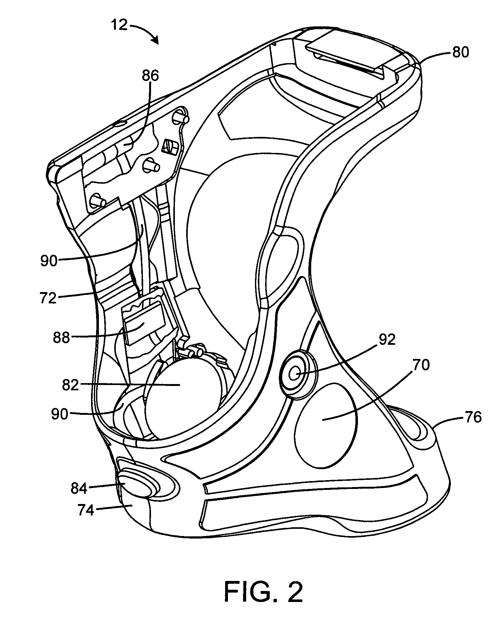 Laser gunsight system for a firearm handgrip