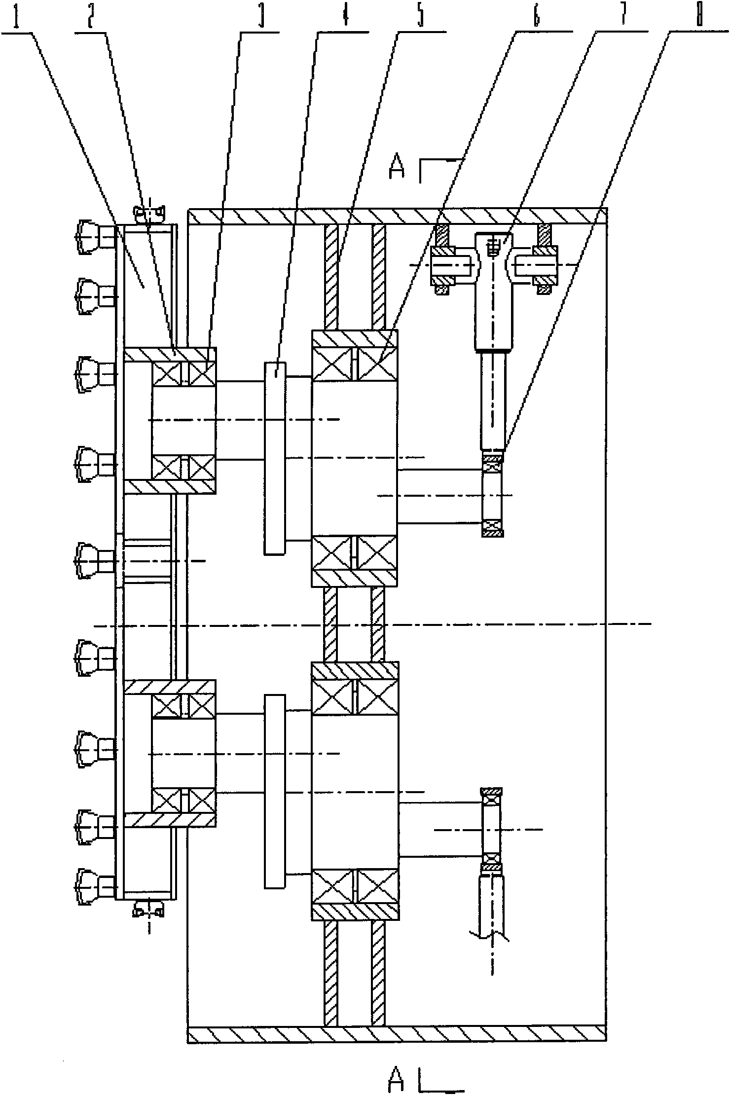 Cutter disc of eccentric multi-shaft tunnel digging machine directly driven by hydraulic cylinders