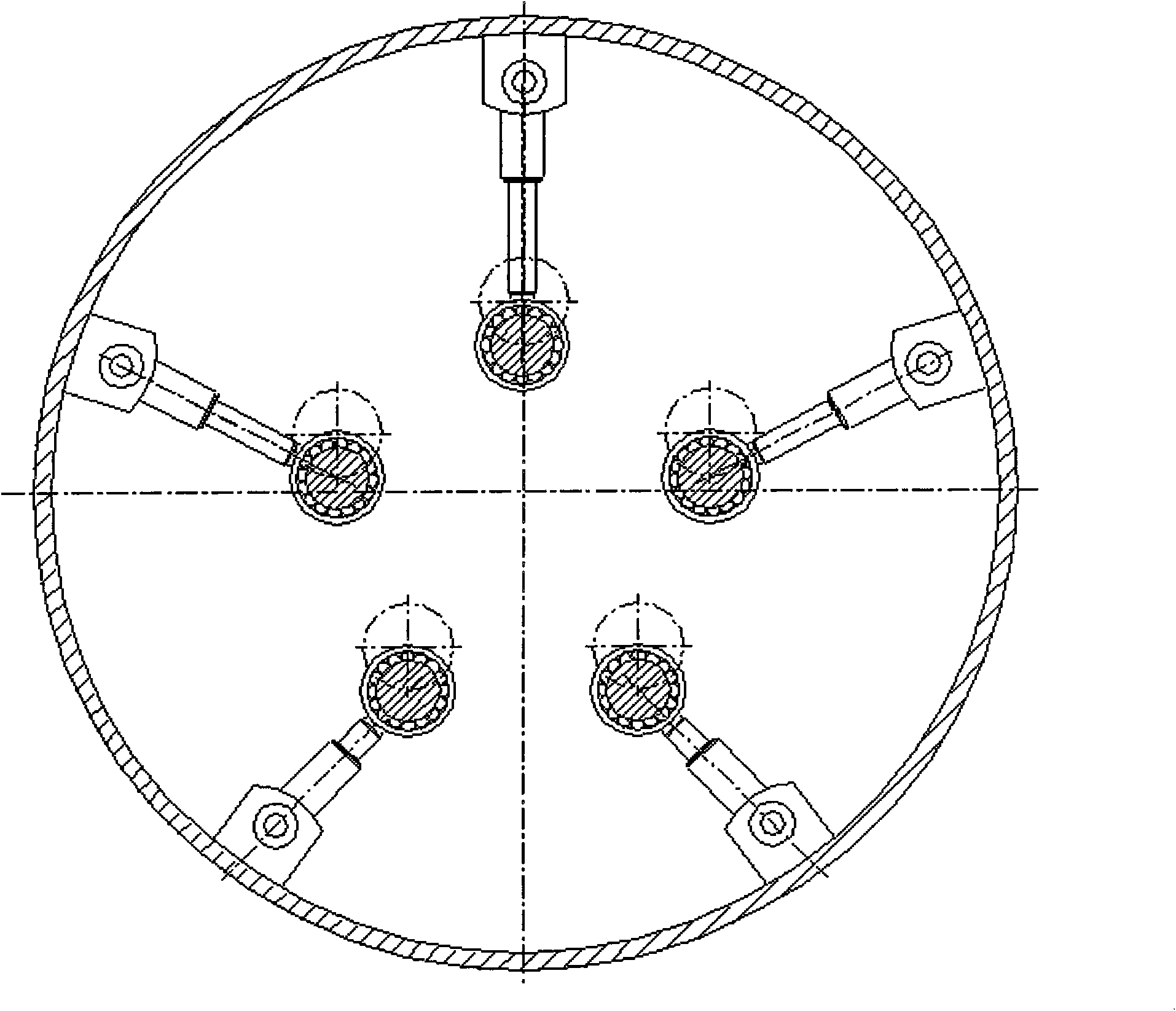 Cutter disc of eccentric multi-shaft tunnel digging machine directly driven by hydraulic cylinders