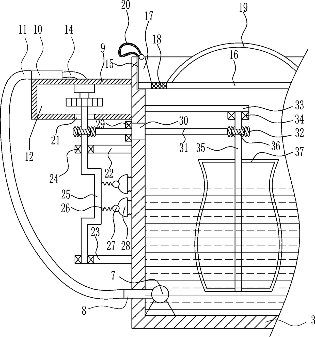 Garden watering cart with nozzles in two directions