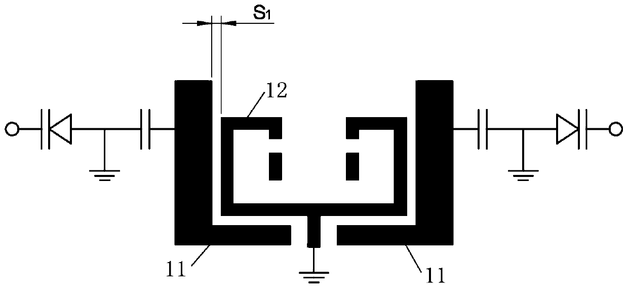 5G communication frequency source based on phase-adjustable open-loop resonator structure