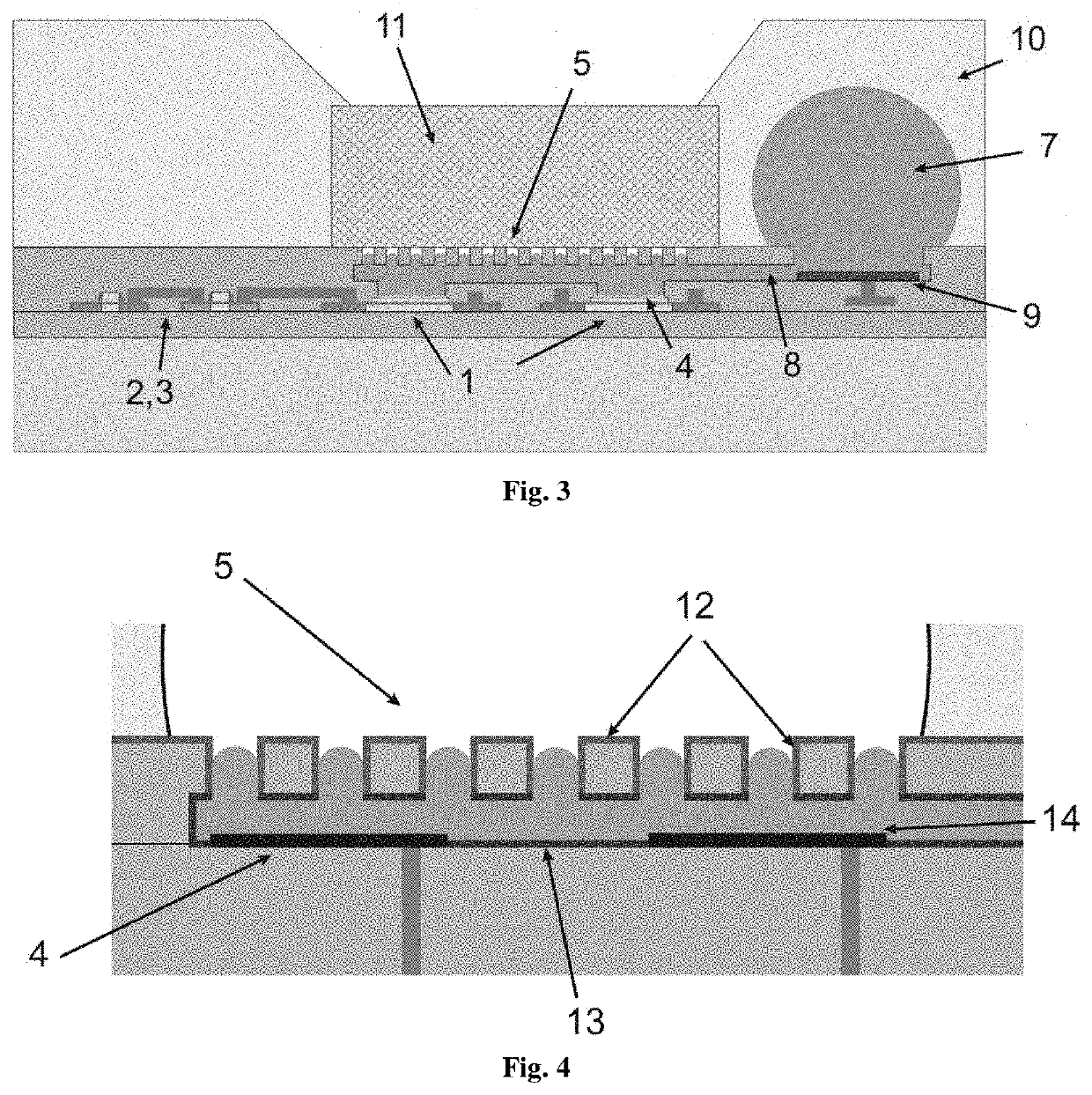 Device for detecting and identifying analytes in a multicomponent environment and method for manufacturing same