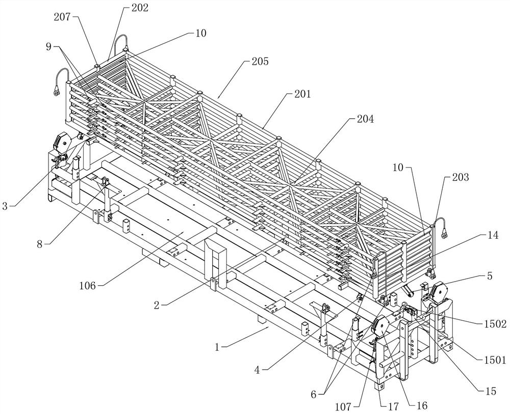 Hydraulic control tubular column storage system