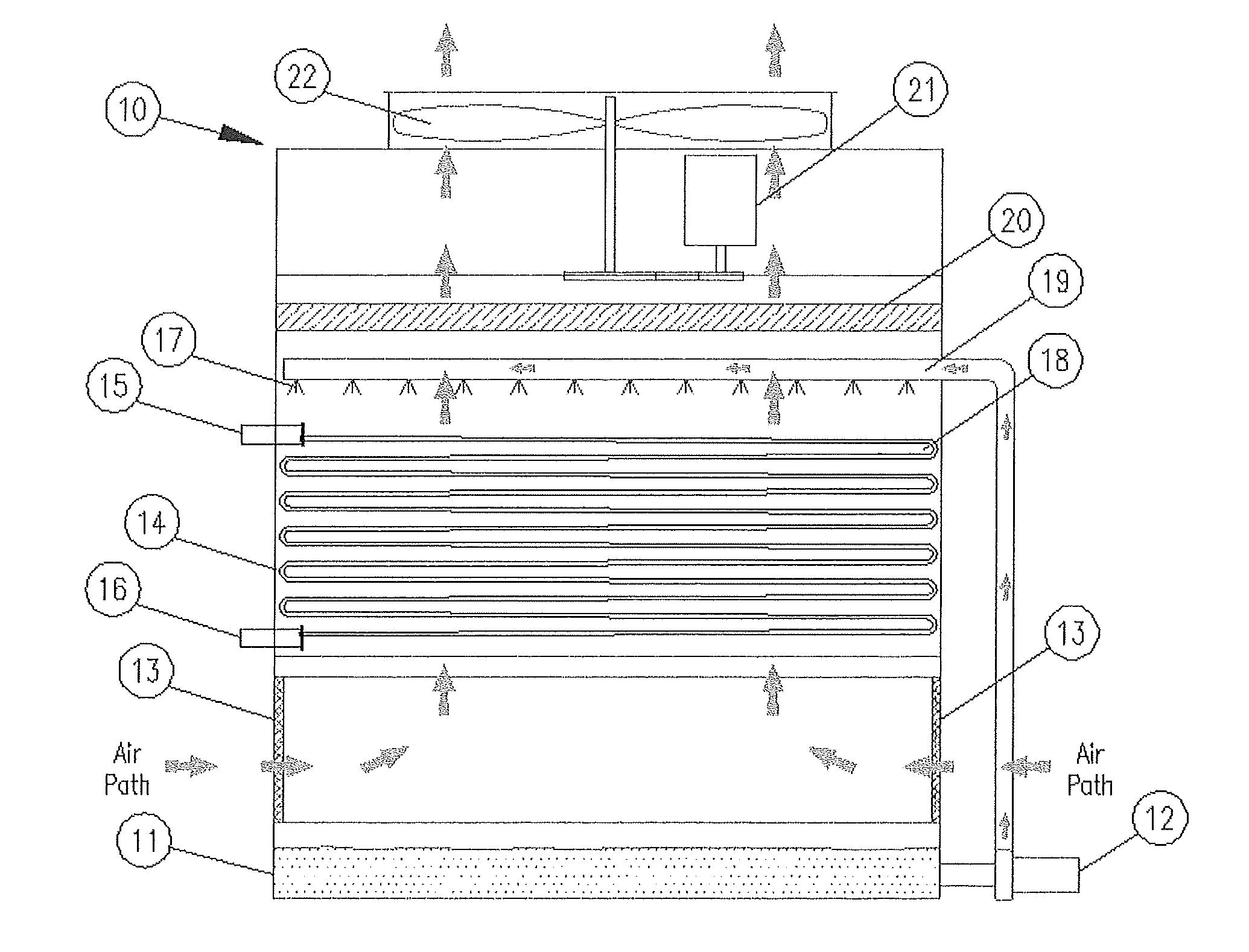 Cooling tower with indirect heat exchanger