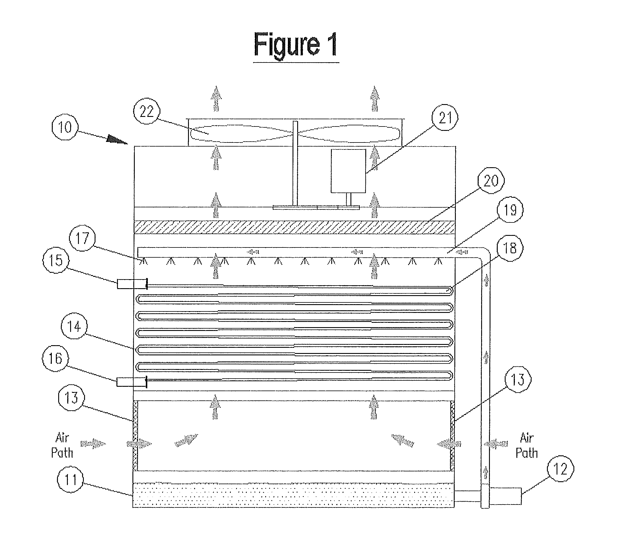 Cooling tower with indirect heat exchanger