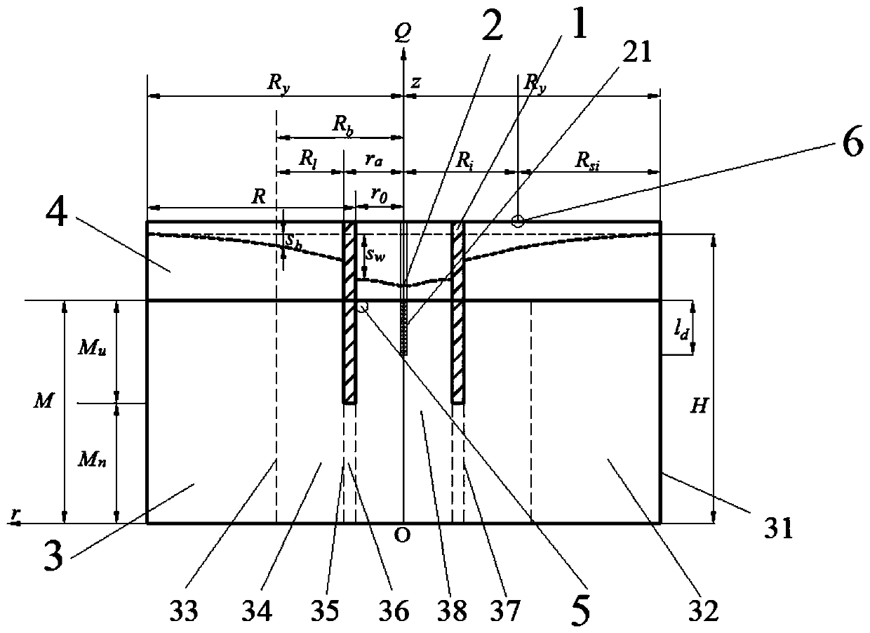 Method for determining pumping volume of suspended curtain confined water foundation pit based on three-dimensional drawdown