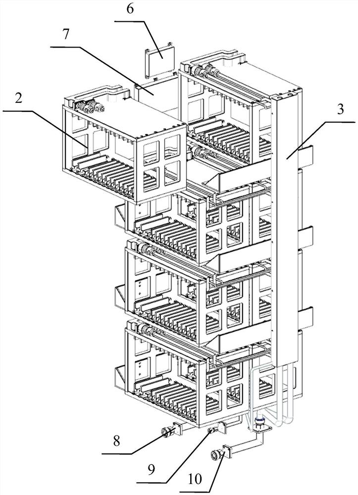 Extensible double-row quick-plug type multifunctional liquid cooling cabinet