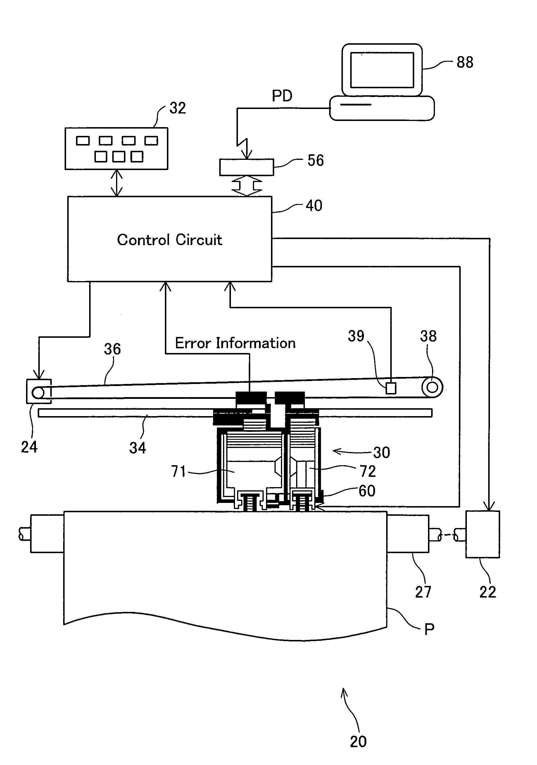 Printing compensating for jetting amount for each of multiple types of ink drops with different sizes