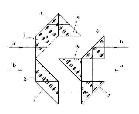 Light path interchange device based on total reflection