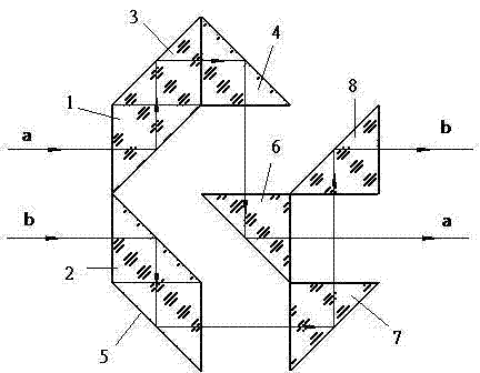 Light path interchange device based on total reflection