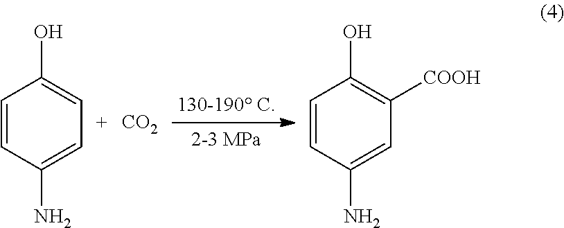 Preparation of 5-aminosalicylic acid by gas phase catalytic carboxylation